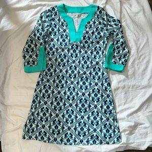 All For Color aqua blue white dress size medium